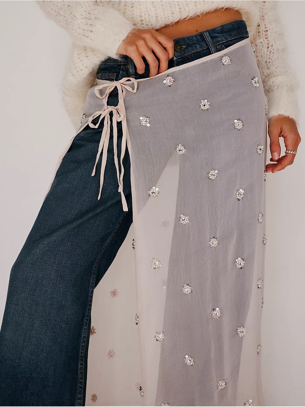 Free People embellished apron saron